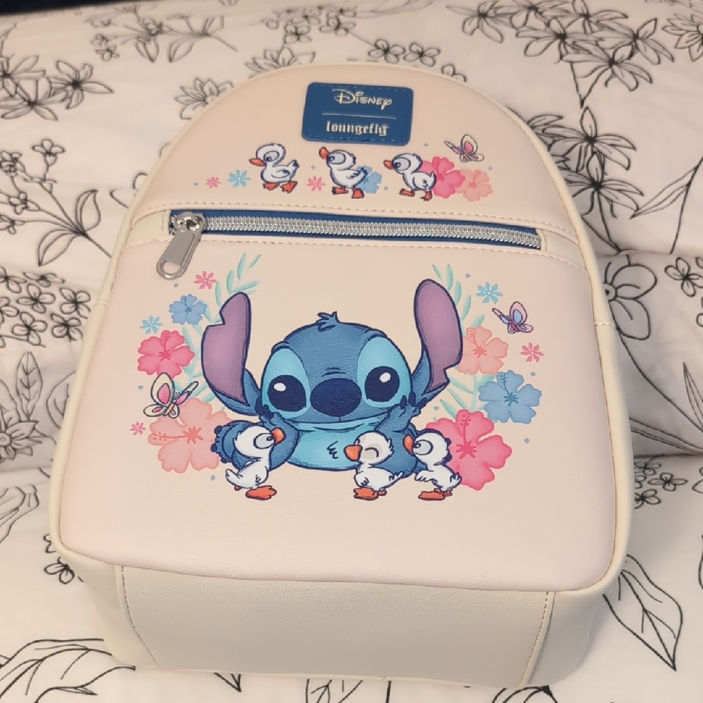 Loungefly Disney Stitch Backpack - Cream and Blue NWT